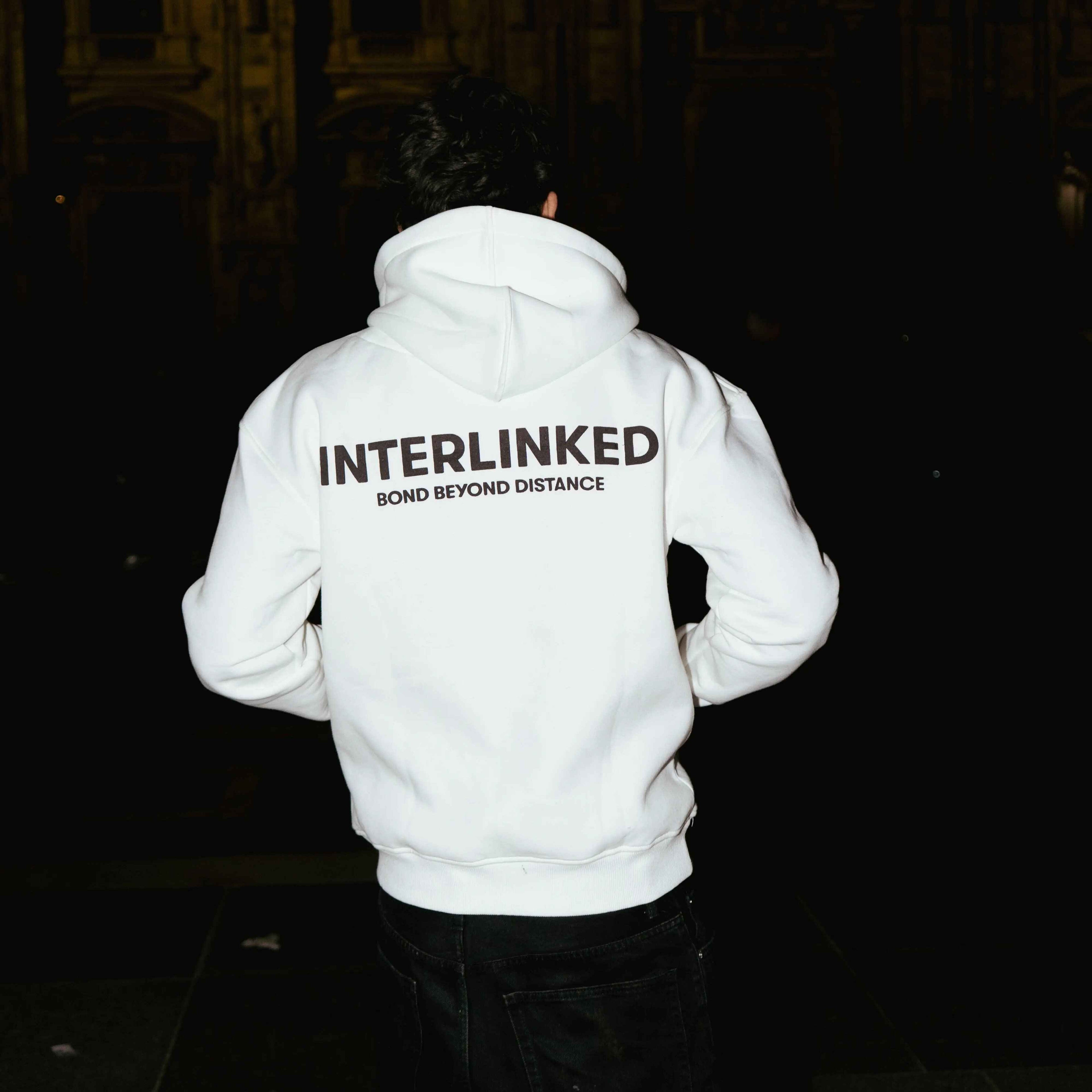 white interlinked hoodie